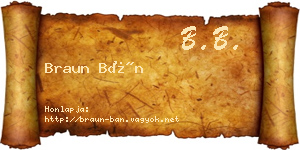 Braun Bán névjegykártya